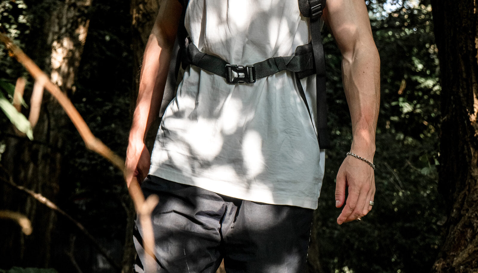 A loaded walk on a forest trail for fat loss conditioning