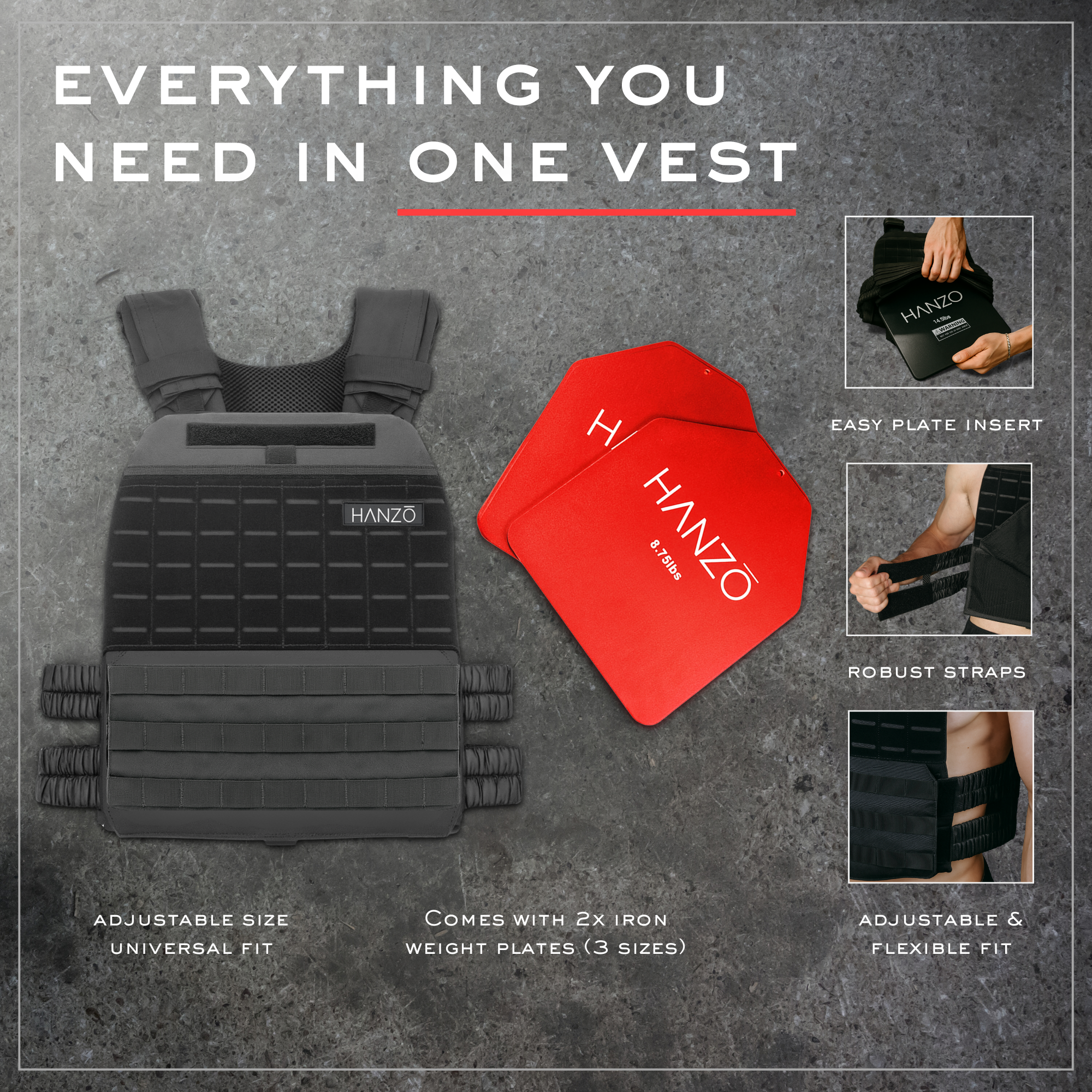 Hanzo Weight Plate Vest | 20lbs