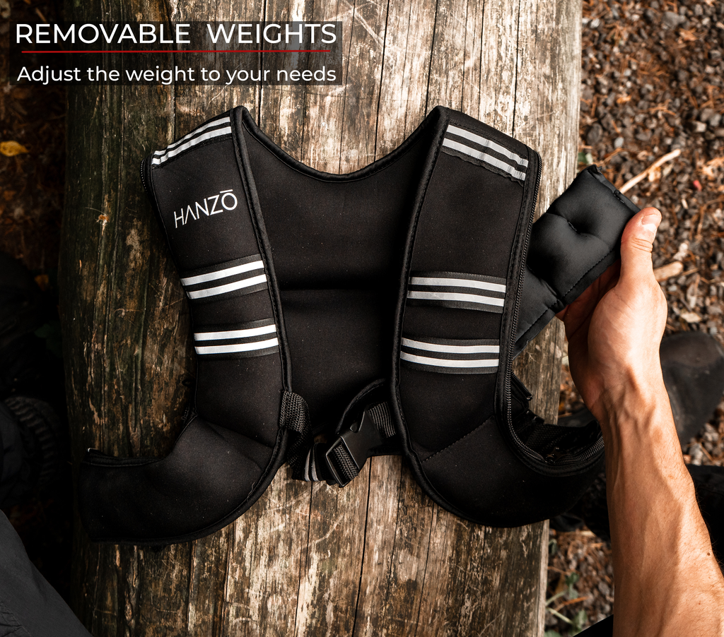 Hanzo Adjustable Weighted Running Vest (Black)